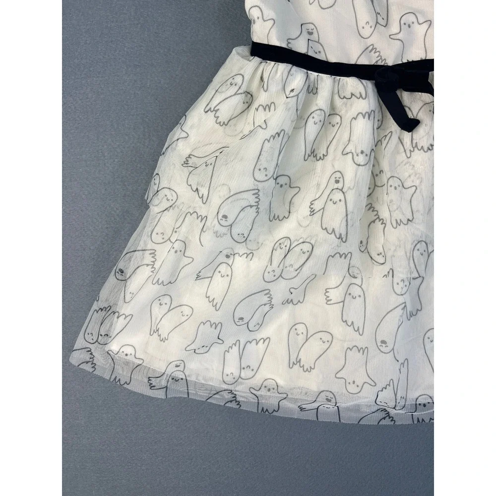 Cat & Jack Ghost Halloween Tulle Dress Spooky Whimsigoth Gothic Kids 5T
